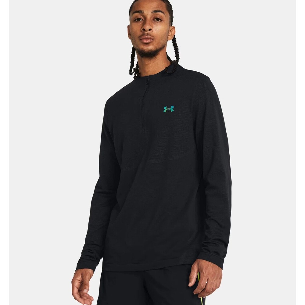 Under Armour Black rush Vanish Elite Seamless 1/4 Zip Long Sleeve jersey Men L